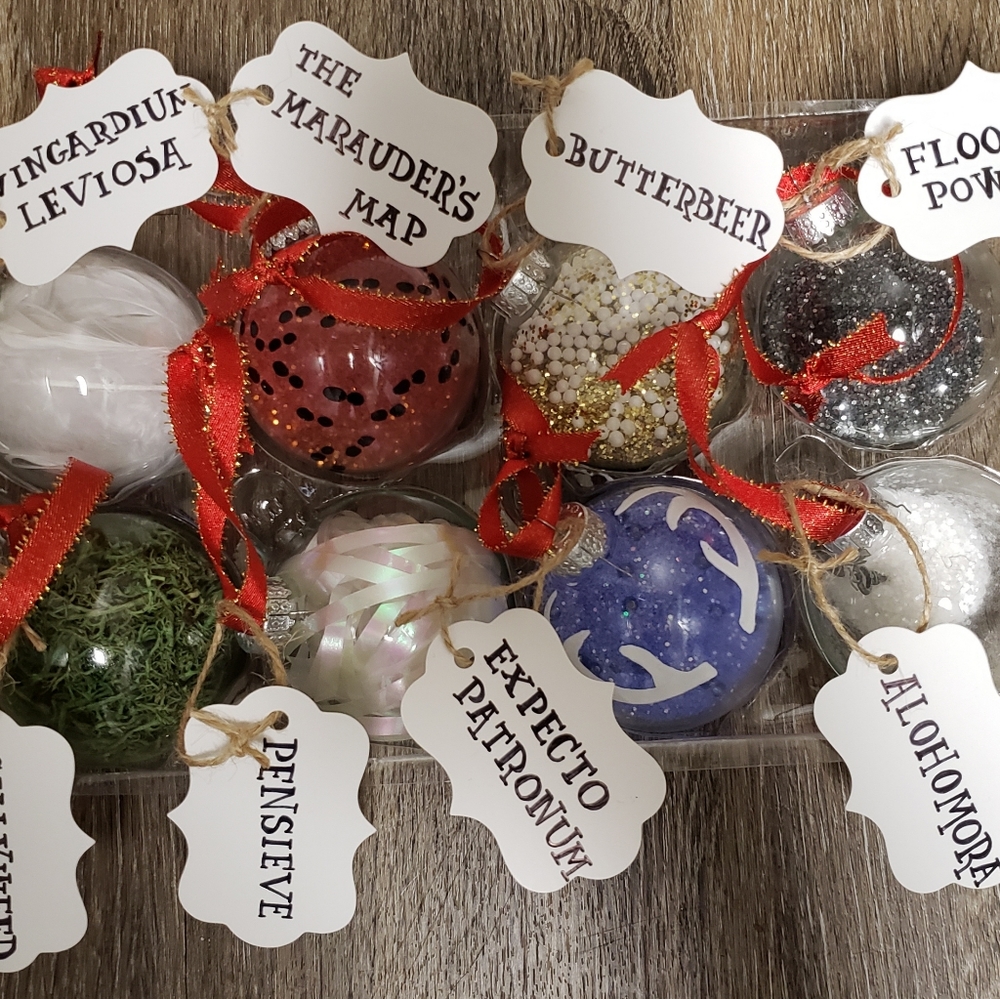 Harry Potter Themed Ornament Set 8 Pieces Handmade